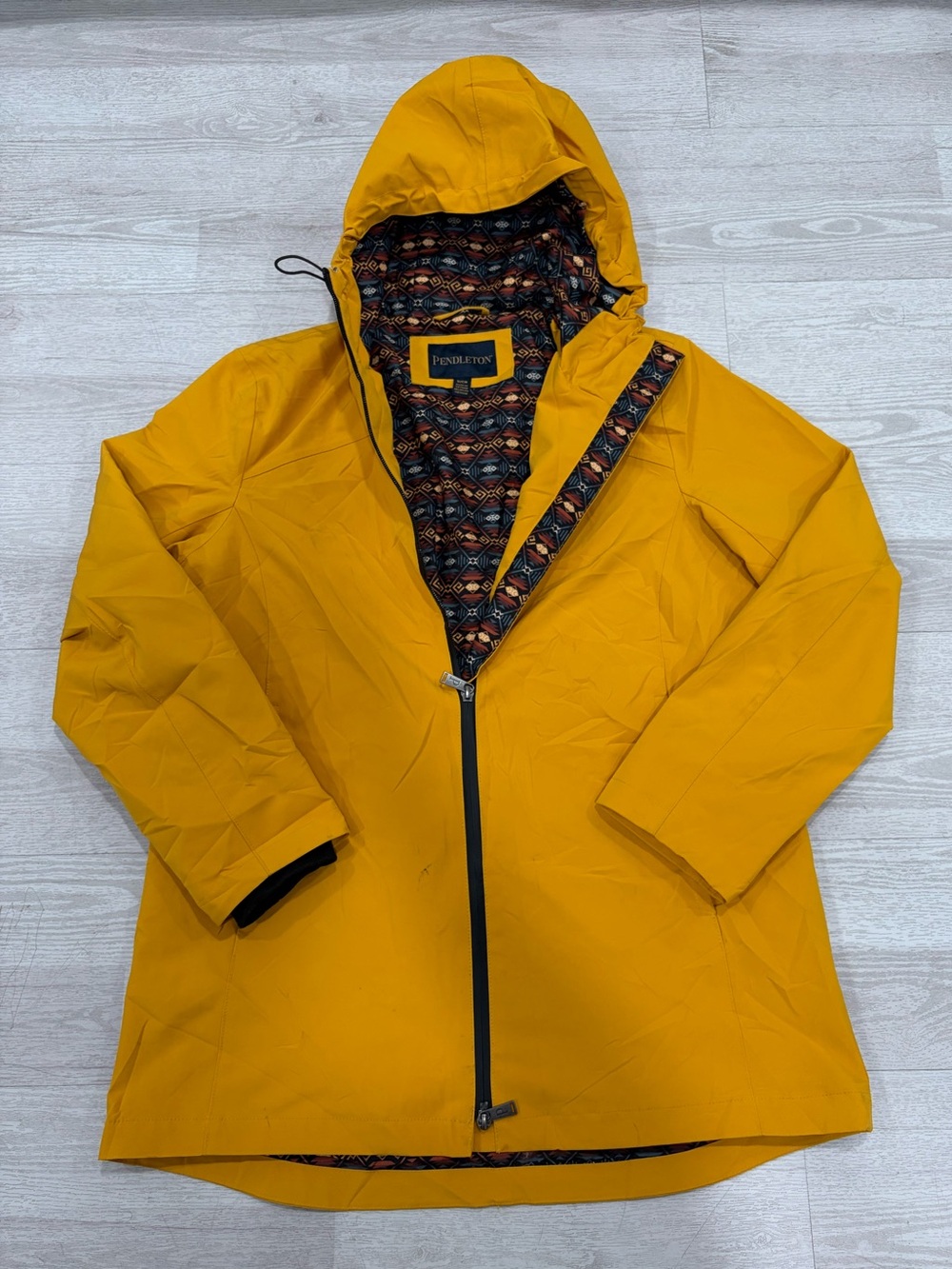 Pendleton Women’s Waterproof Goldenrod Yellow Raincoat Zip Up Jacket SIZE S